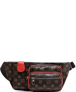 Monogrammed Fanny Packs CS1480 BROWN/RED